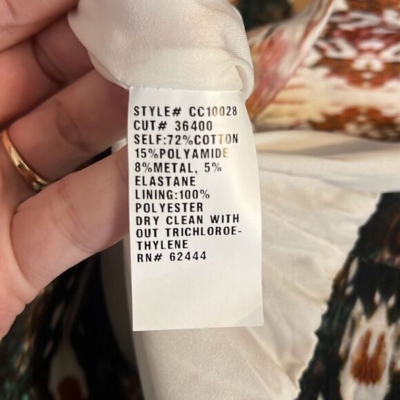 NWT Nicole Miller Artelier Becket Excursion Cotton Ivory Multicolor Dress Size 6 - Picture 7 of 7